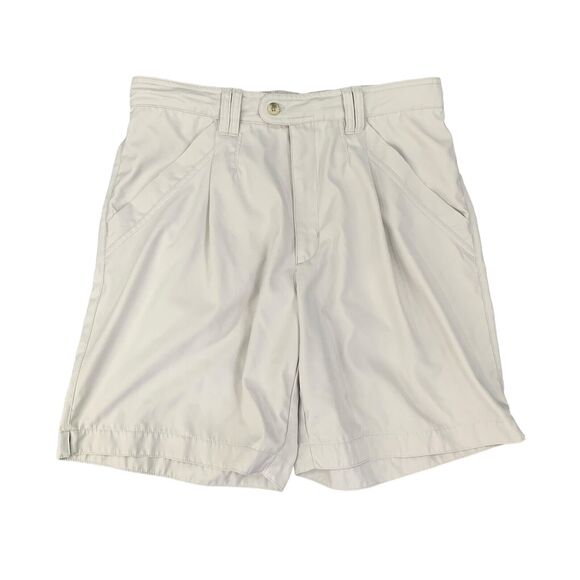 Columbia Shorts Womens 12 Khaki High Waisted Pleated Zip Fly Outdoor Chino - Picture 1 of 10